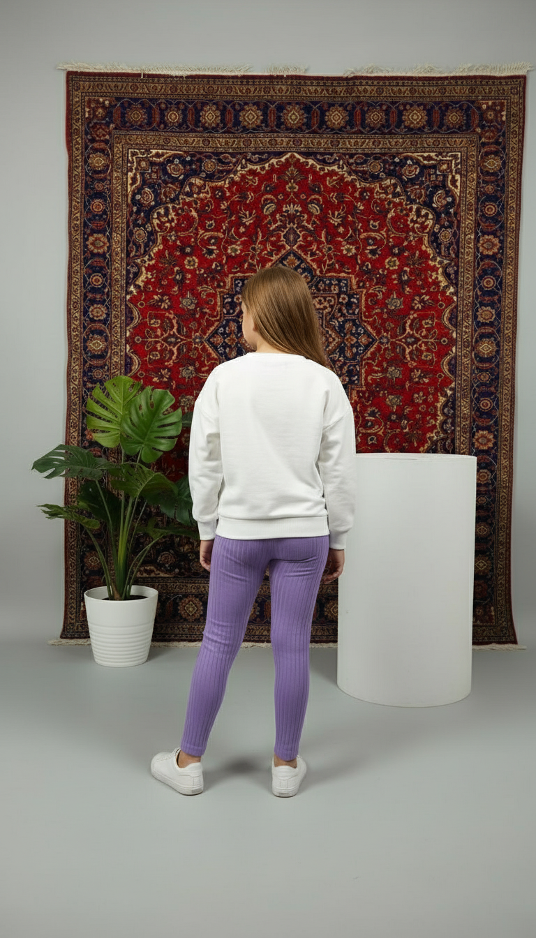 Barbie Yazılı Kız Çocuk Lila Alt Üst Takım