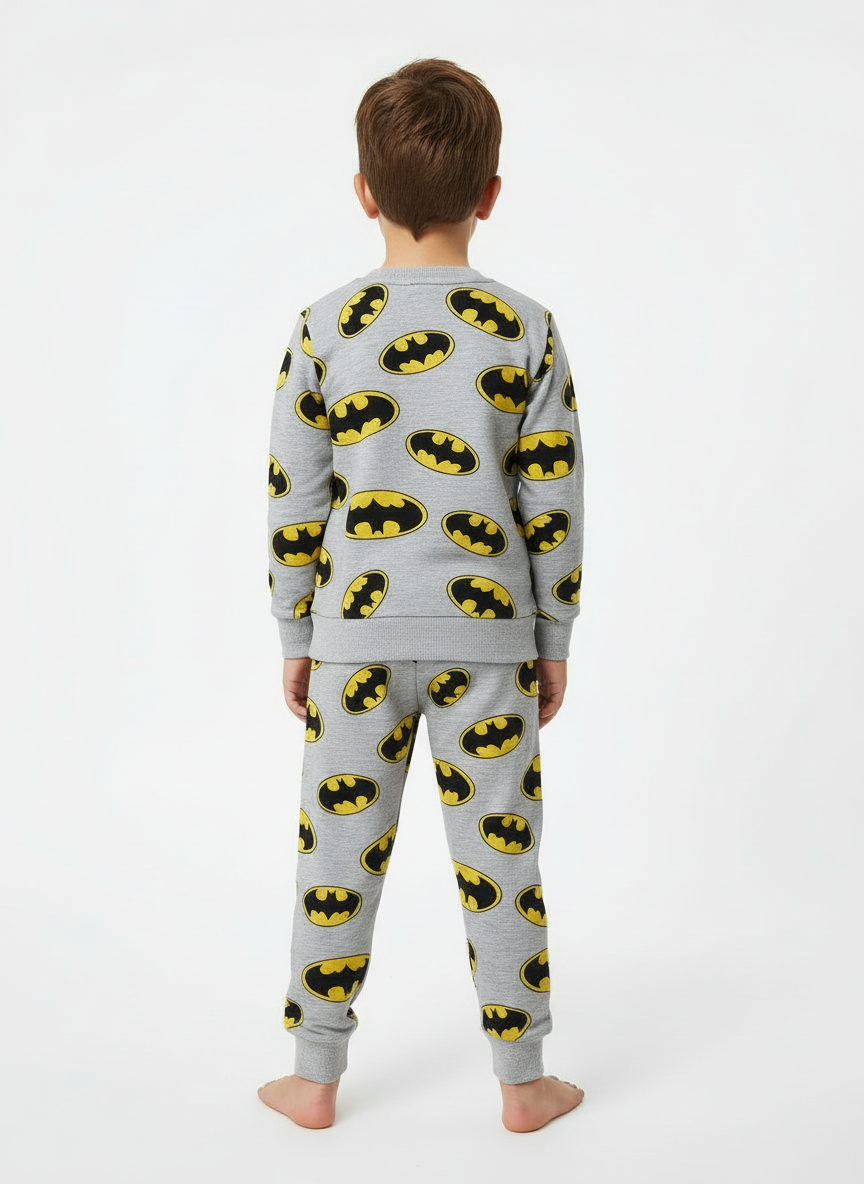Batman Desenli Gri Erkek Çocuk Pijama Takımı – 3-7 Yaş