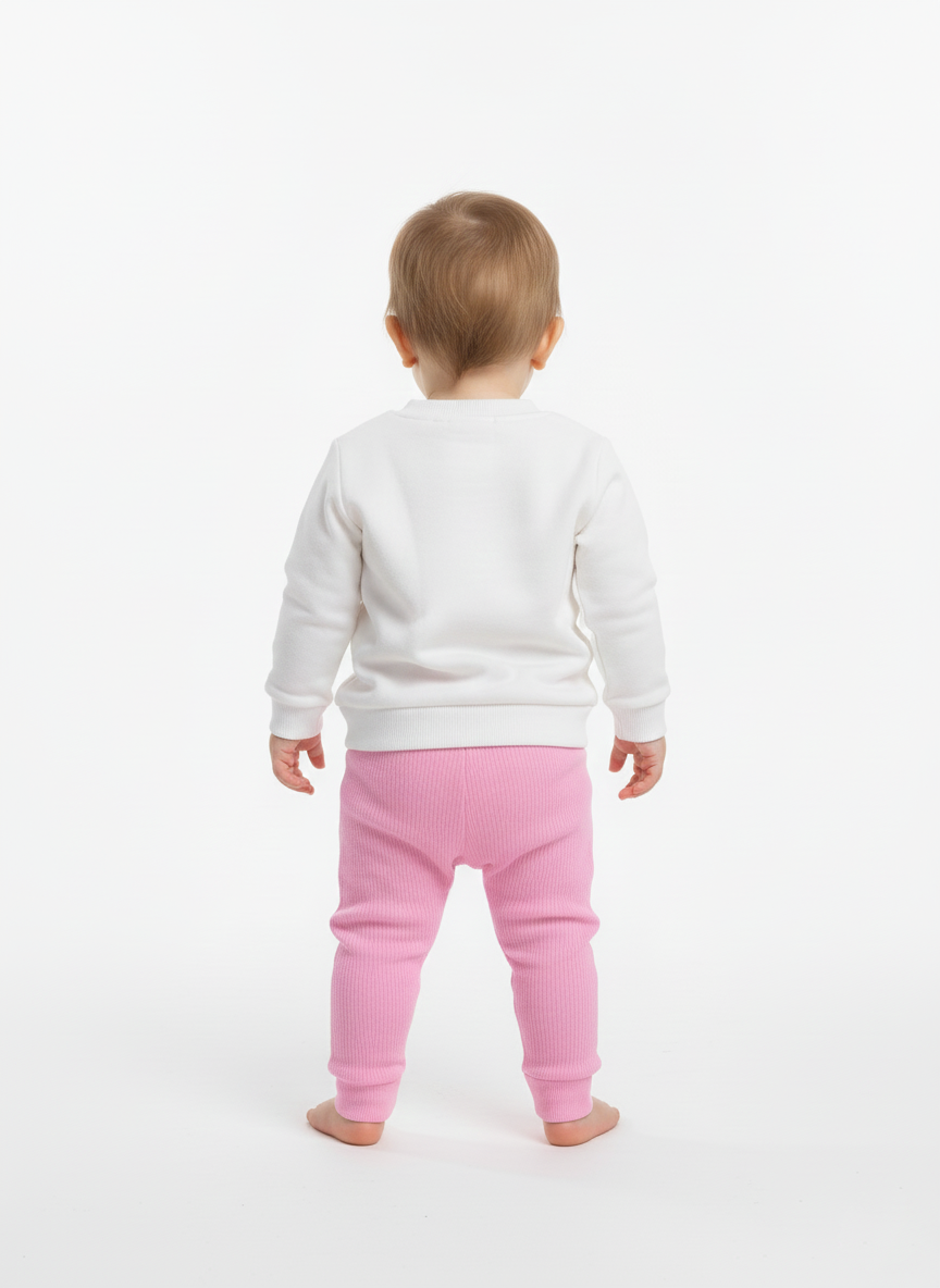 Yumurtadan Çıkan Civciv Temalı Pembe Altlı Omuzdan Çıtçıtlı Bebek Takımı (0-9 Ay)