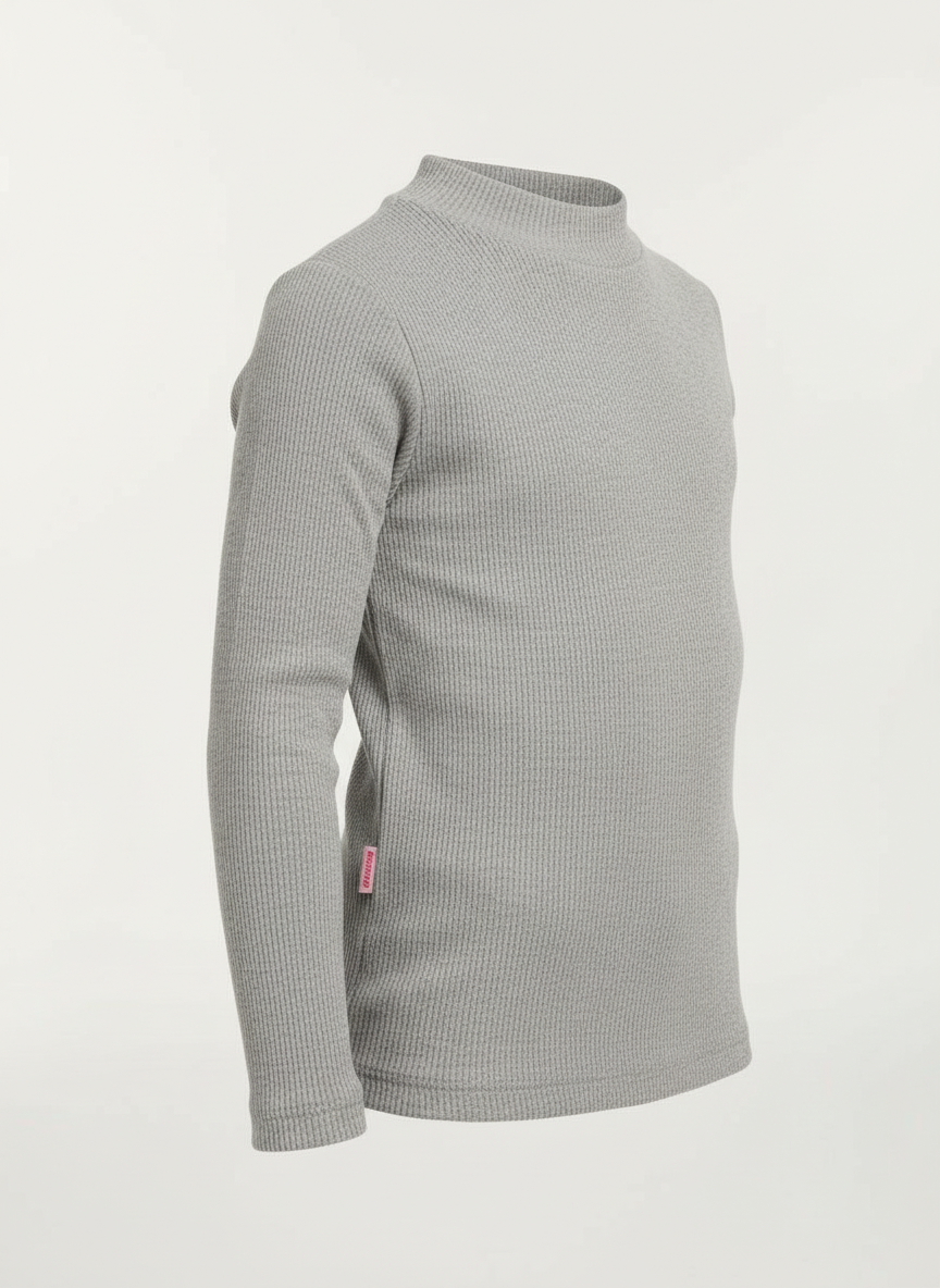 Esnek Fitilli Unisex Çocuk Gri Body – 5-8 Yaş