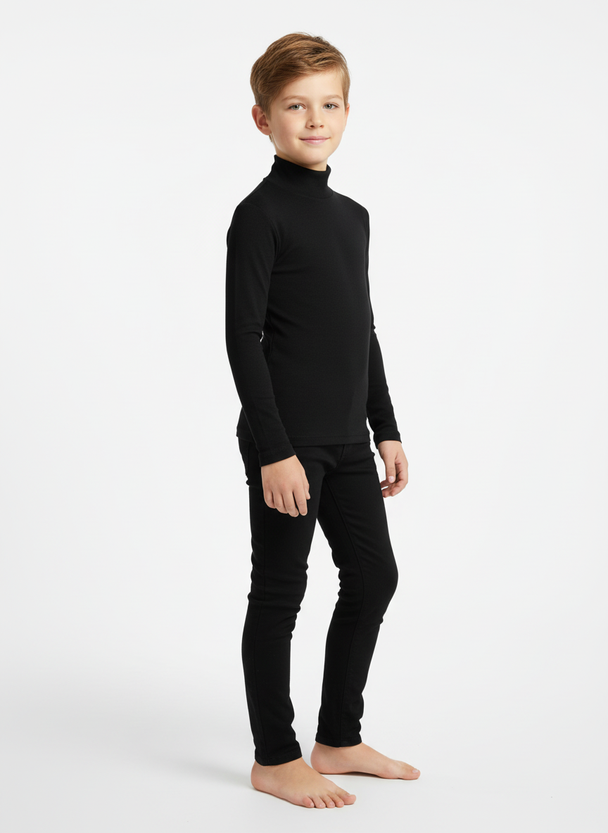 Esnek Unisex Çocuk Siyah Body – 5-8 Yaş