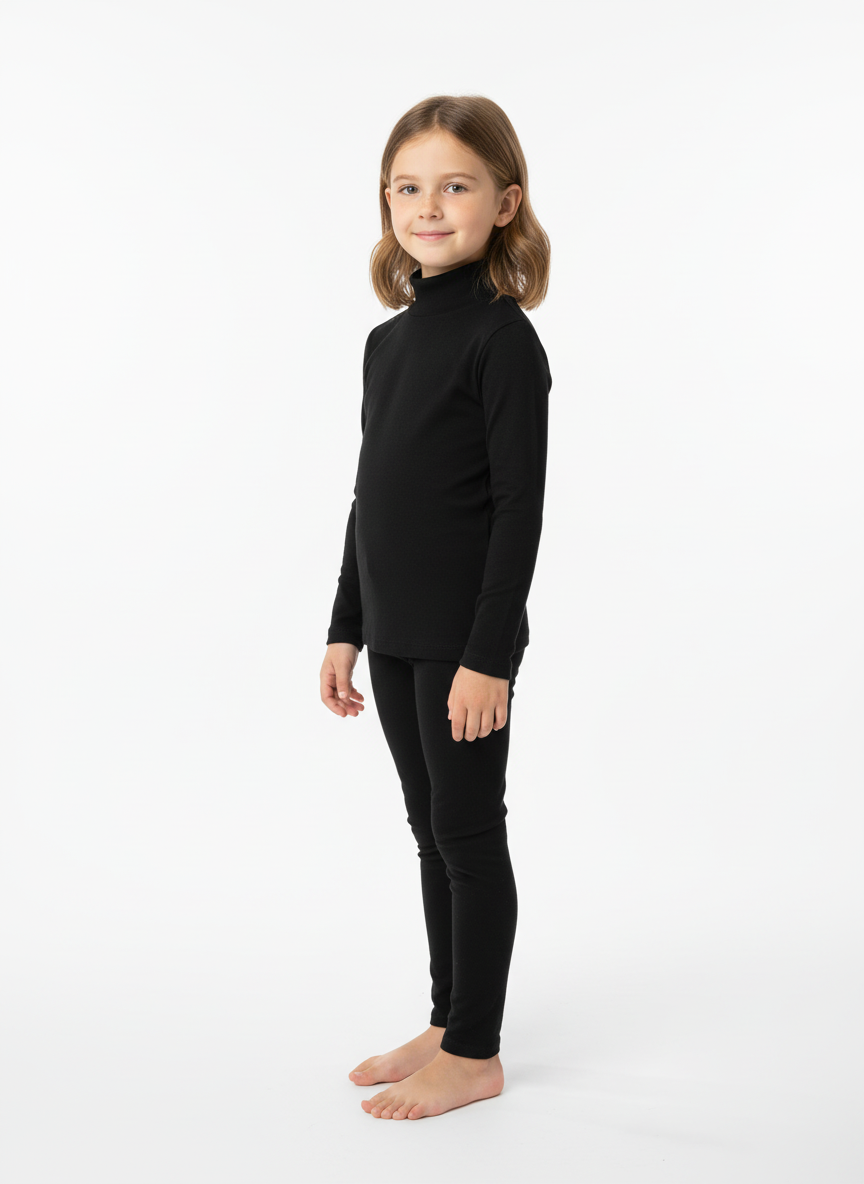 Esnek Unisex Çocuk Siyah Body – 5-8 Yaş