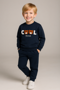 Cool Bear Temalı Bisiklet Yaka Erkek Çocuk Lacivert Alt Üst Takım