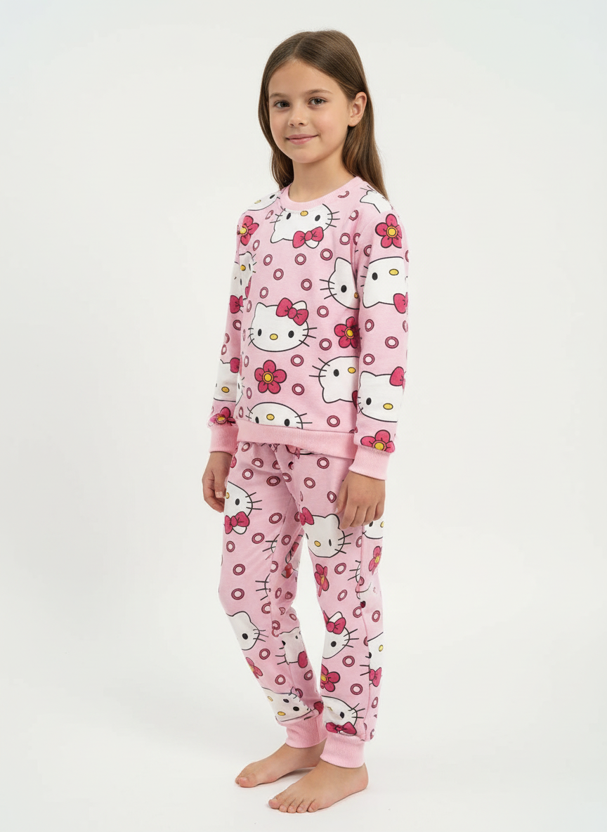 Hello Kitty Desenli Kız Çocuk Pijama Takımı – 3-7 Yaş