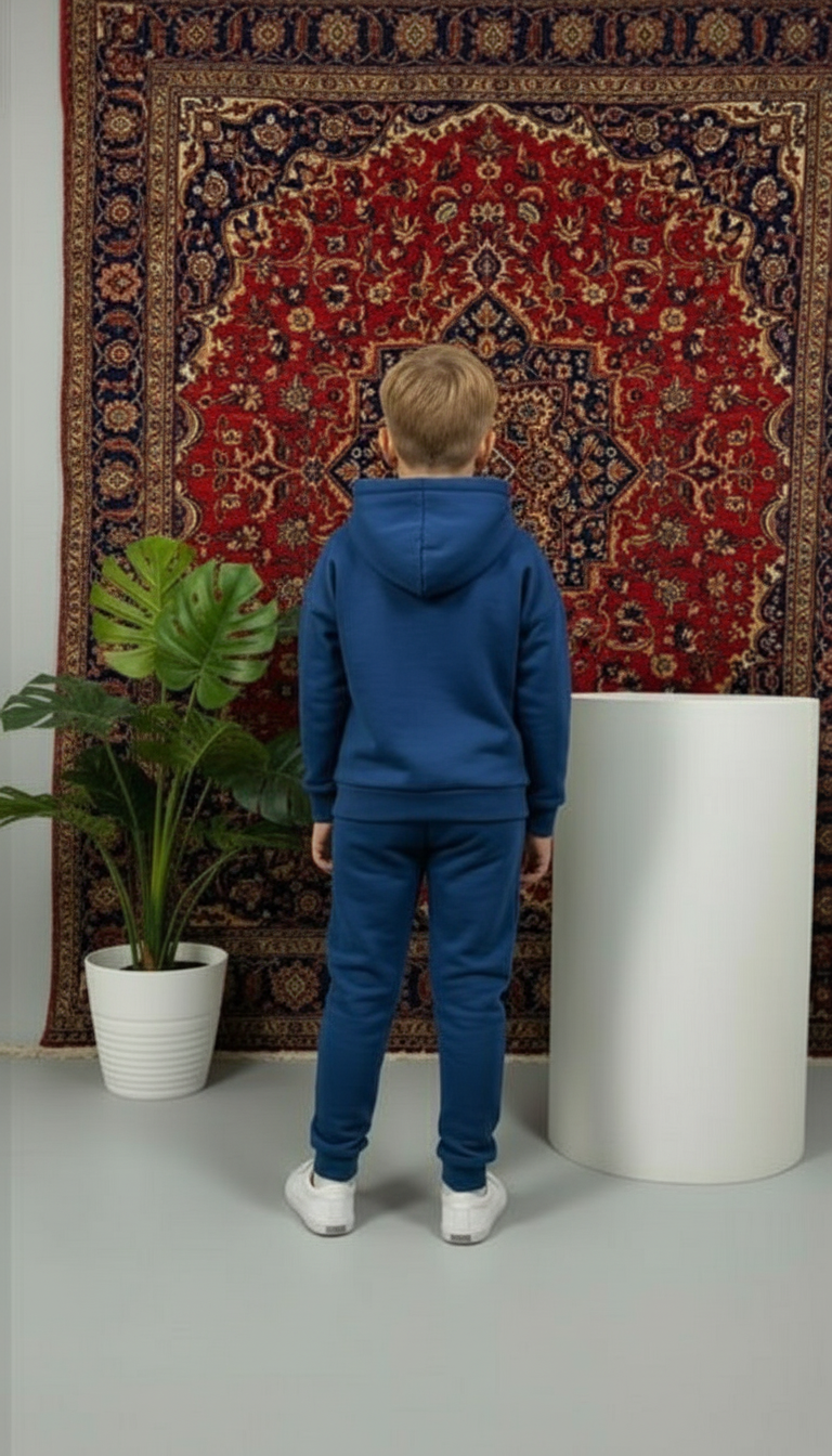 Keep Life Yazılı Kapşonlu Erkek Çocuk Petrol Mavisi Alt Üst Takım