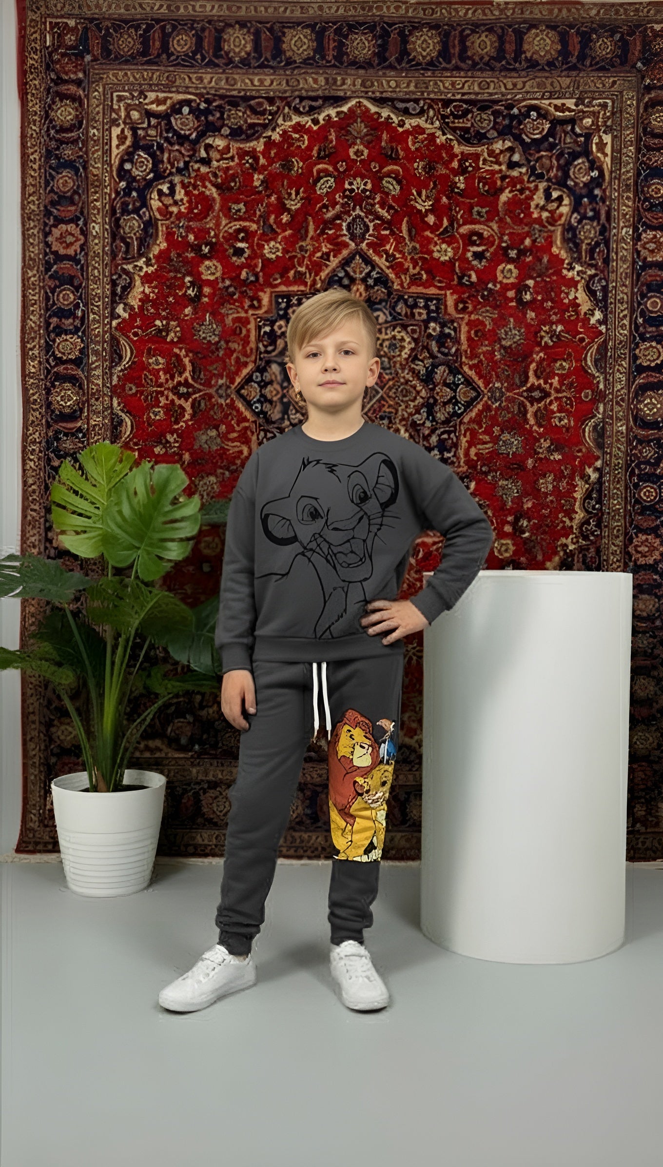 Lion King Baskılı Erkek Çocuk Antrasit Alt Üst Takım