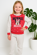 Minnie Mouse Figürlü Kız Çocuk Fosforlu Gri Alt Üst Takım