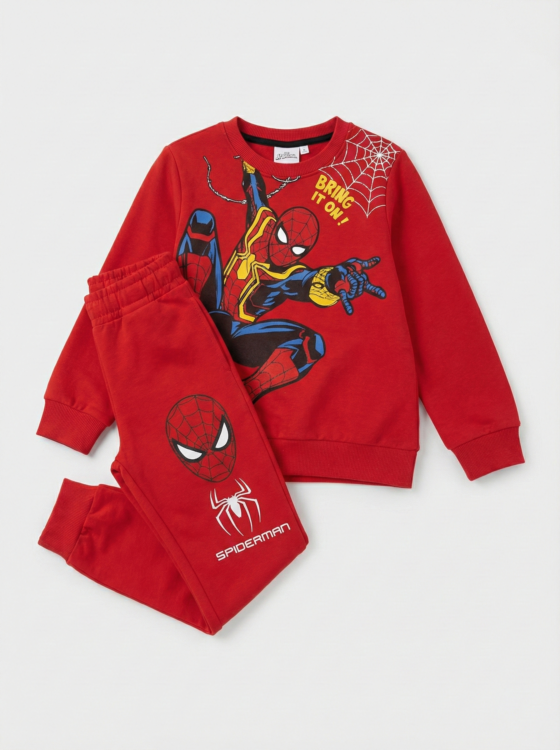 Kırmızı Spiderman Baskılı İçi Polarlı Erkek Çocuk Eşofman Takımı (2-6 Yaş)