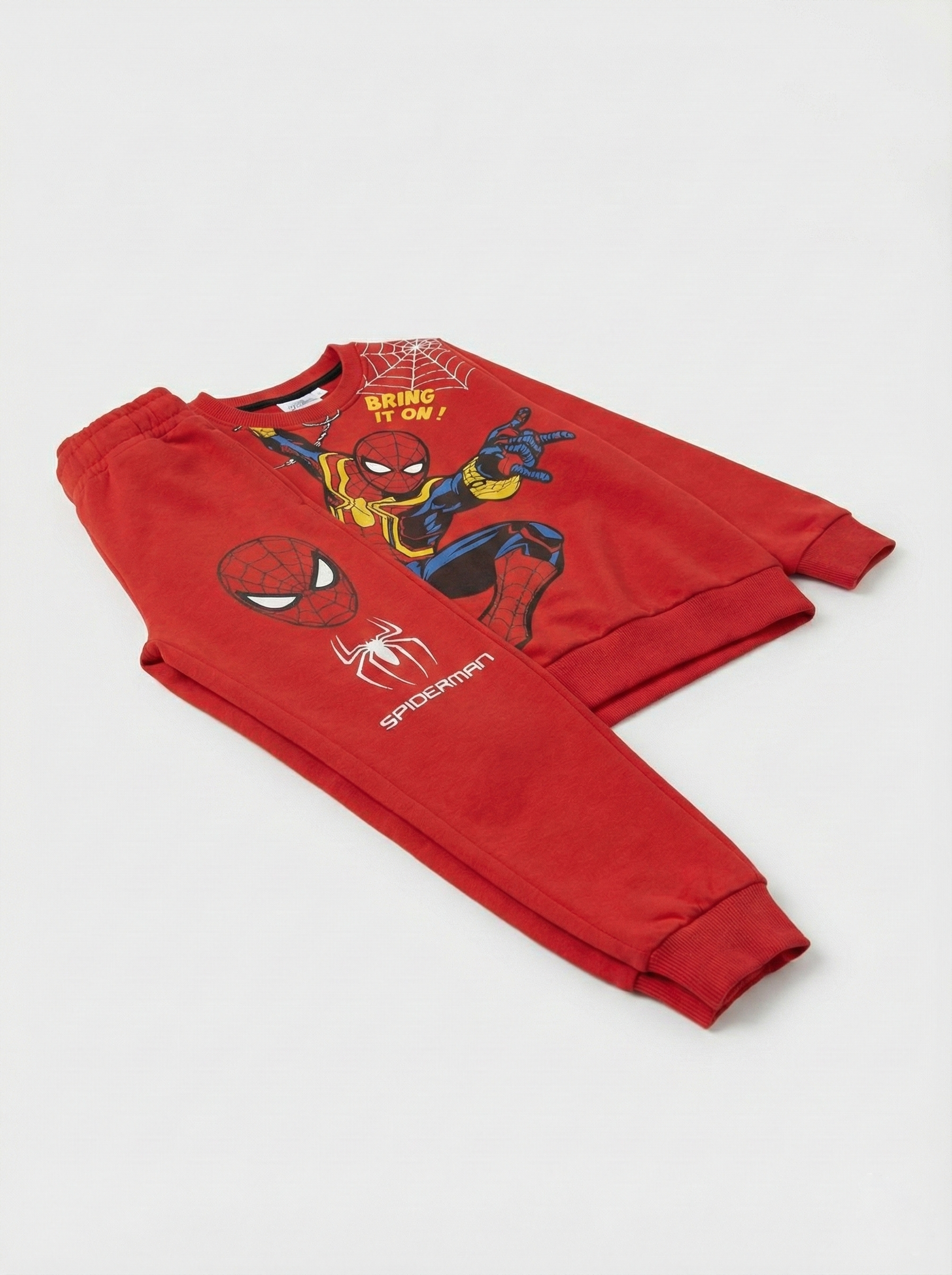 Kırmızı Spiderman Baskılı İçi Polarlı Erkek Çocuk Eşofman Takımı (2-6 Yaş)