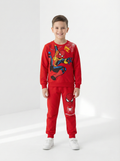 Kırmızı Spiderman Baskılı İçi Polarlı Erkek Çocuk Eşofman Takımı (2-6 Yaş)