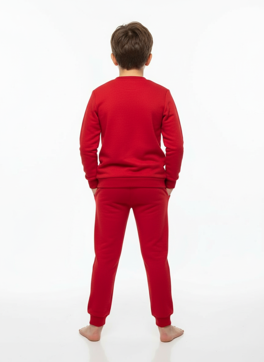 Erkek Çocuk Kırmızı Örümcek Adam Baskılı Sweatshirt Eşofman Takımı (3–11 Yaş)