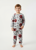 Erkek Çocuk Örümcek Desenli Gri Pijama Takımı (2–6 Yaş)