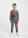 Füme Spiderman Baskılı İçi Polarlı Erkek Çocuk Eşofman Takımı (2-6 Yaş)