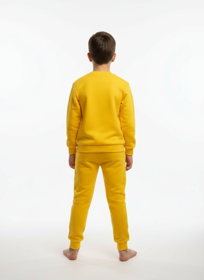 Erkek Çocuk Sarı Basketbol Temalı Eşofman Takımı (3-7 Yaş)